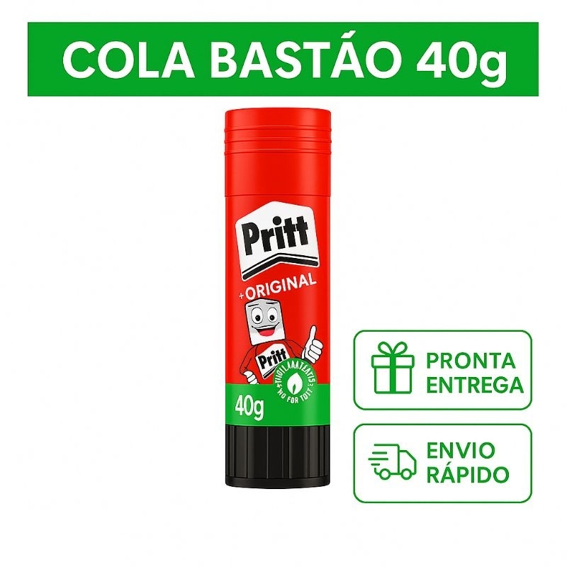 Cola Bastão Pritt Transparente 40g - Escolar - Escritório - Artesanato - Papel - Uso Diário