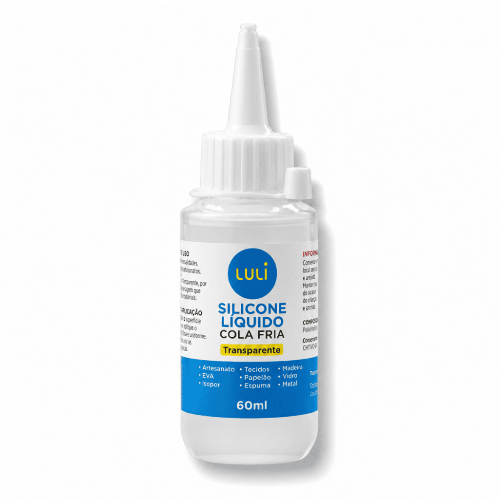 Silicone Líquido Cola Fria Transparente Luli 60ml Tecido Madeira Papel