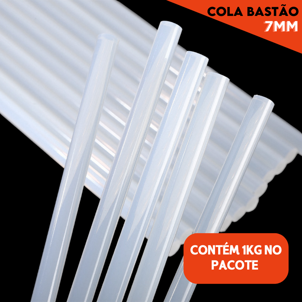 Bastão Cola Quente Transparente  em Pacote com 1Kg - AV