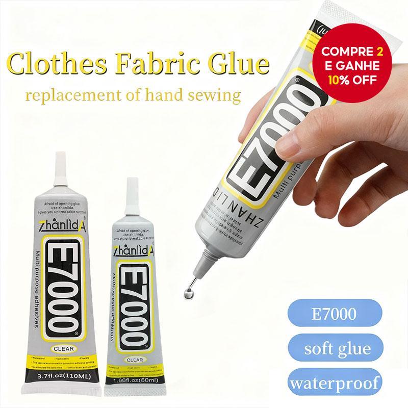 E7000 50/110ml Cola De Tecido Transparente Com Agulha Dispensadora De Reparo E Adesivo De Pano De Ligação À Prova D'água