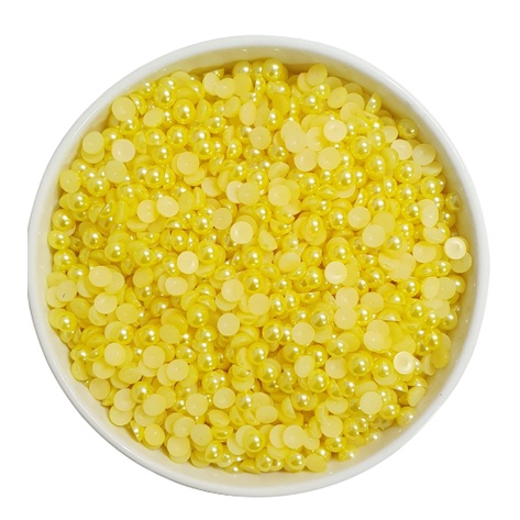 Meia Pérola ABS Amarelo Gema 6mm -20g - Aproximadamente 300 Peças