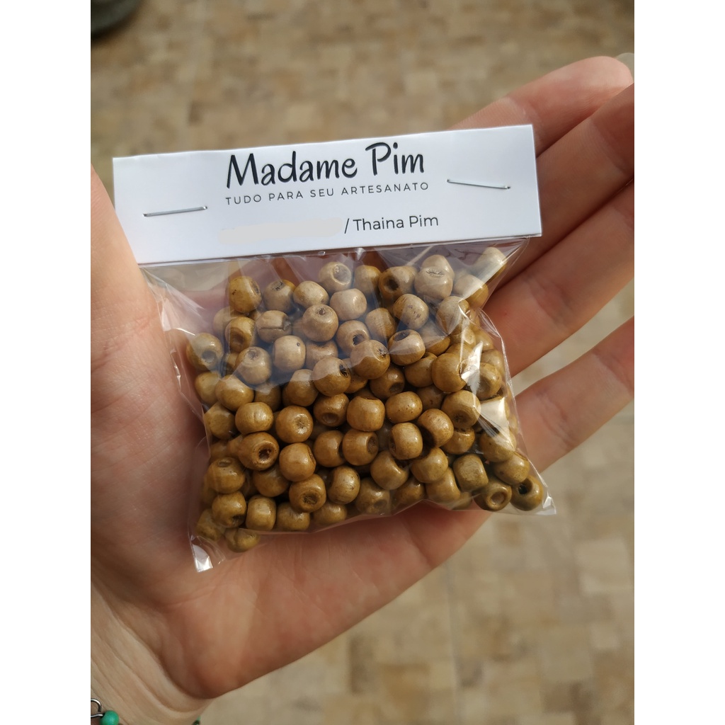 6 cores Miçangas contas de madeira 8mm - 20g (aproximadamente 120 unidades)