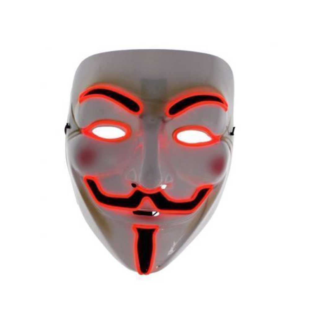 LED Red Mask Light Up Scary Bonfire Night Halloween Costume Purge