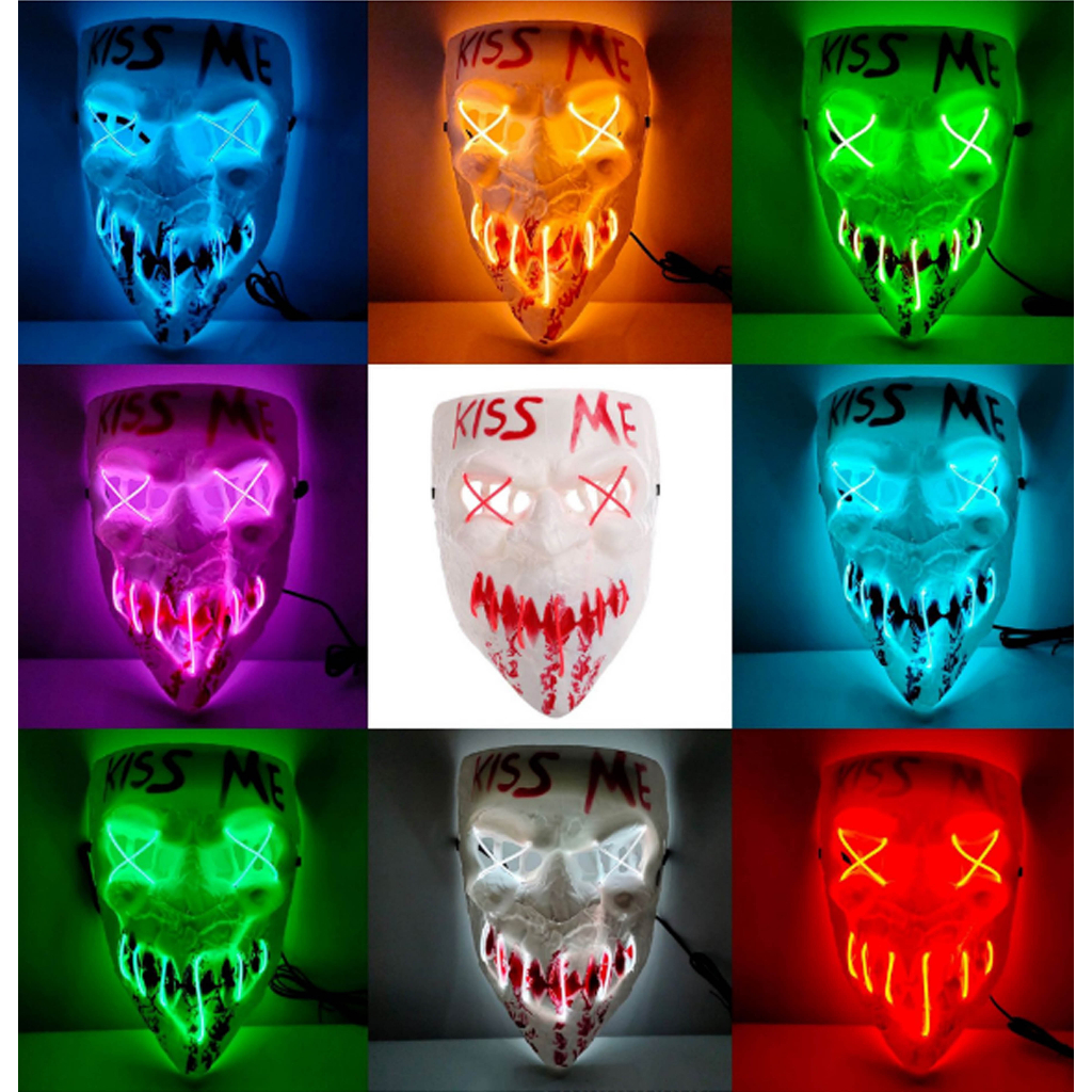 Mascara Led Festa Neon Filme Kiss Noite De Crime The Purge