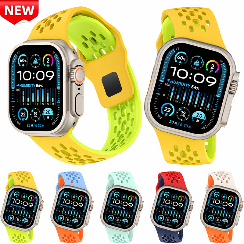 Pulseira De Silicone Com Design Inclinado Compatível Apple Watch Series 12/11/10 46mm 42mm Ultra 4/3/2/1 49mm 45mm 44mm