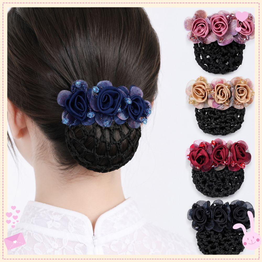 Flor Cabelo , Suporte Elástico Para Coque De Estilo Retro , Com Grampo De Primavera Profissional