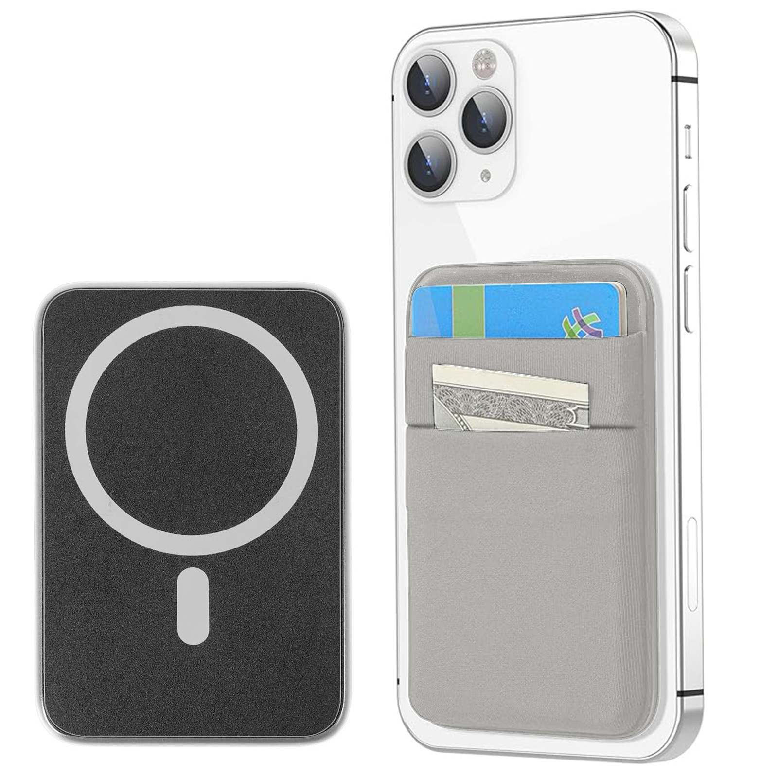 Carteira Magnética para iPhone, Tecido Premium Leica, Grande Capacidade, Antiderrapante, Anti-Queda, Porta-cartões