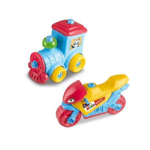 Kit Moto e Trem de Brinquedo Multicolorido