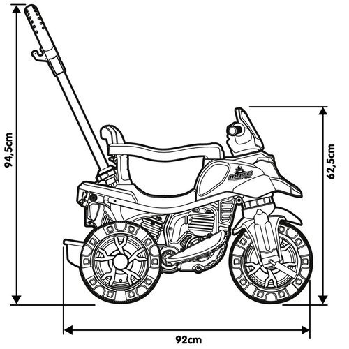 Triciclo Infantil Moto com Pedal e Haste - Azul