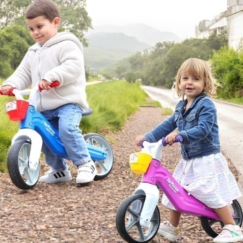 Bicicleta Infantil de Equilíbrio Sem Pedal com Porta Treco e Banco Ajustável Menino Menina Segura Confortável Brinquedo