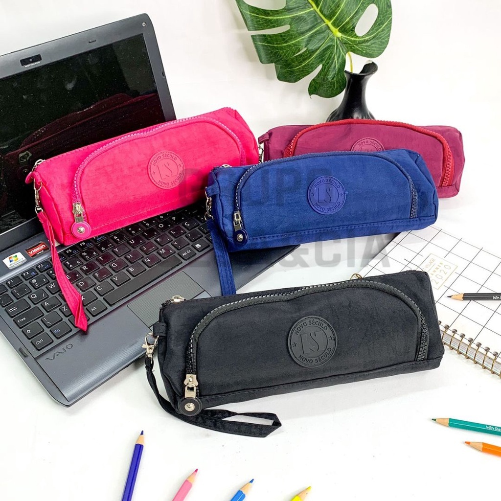 Estojo Escolar Nylon 3620 Porta Lápis Caneta Impermeável