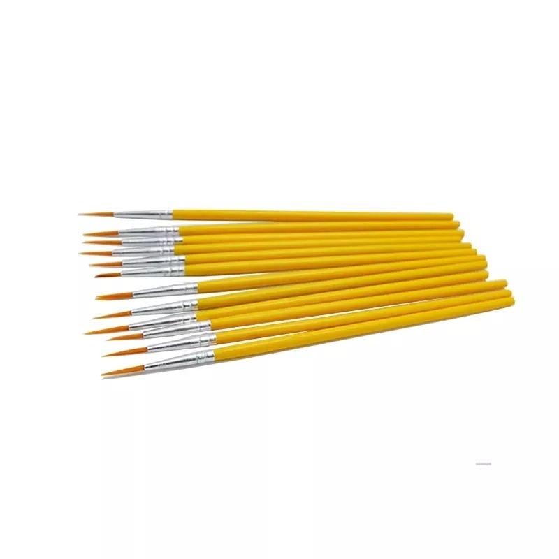 Nylon Cabelo Gancho Linha Pintura Escova, Arte DIY Suprimentos, Art Papelaria, Caneta Aquarela, Ferramenta Infantil, 10pcs por conjunto