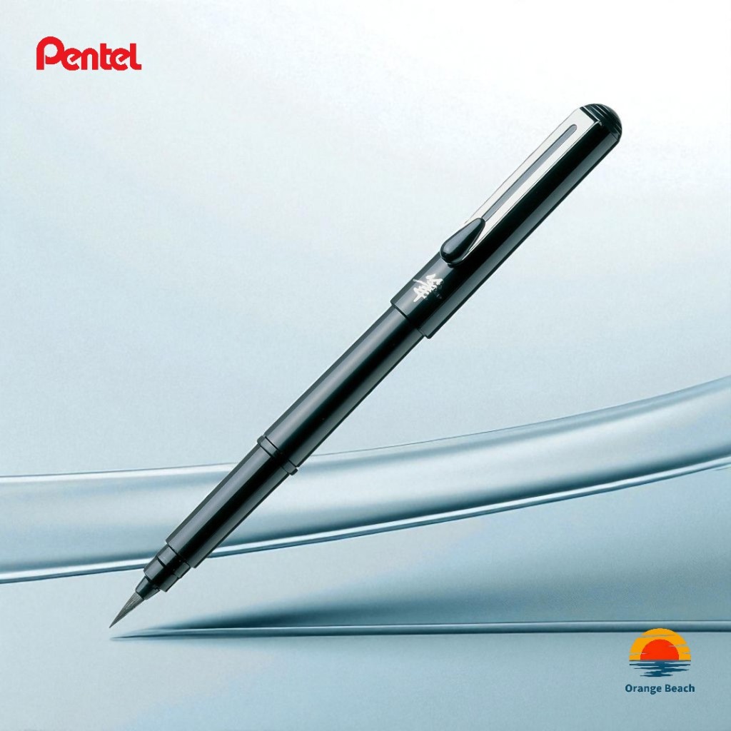 Pentel Caneta Pincel Pocket Brush XGFKP-A/Ponta Media Nylon/Tinta Pigmento/2 Refis/Japao