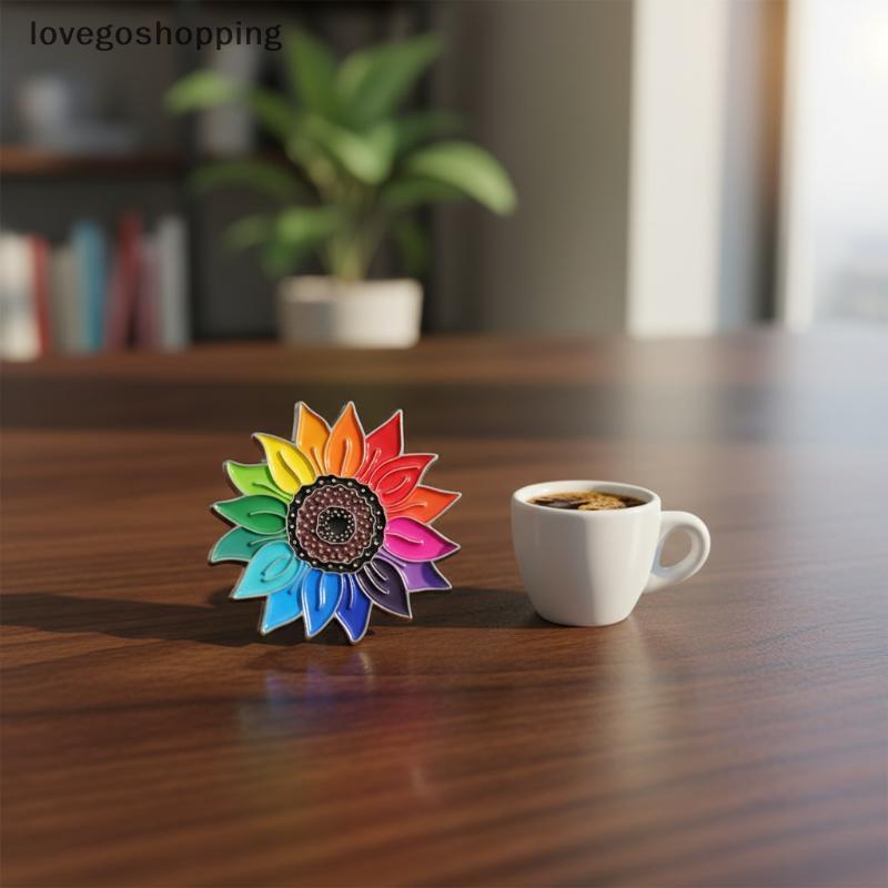 [lovego] Distintivo De Alfinete Esmaltado Arco-Íris De Girassol Colorido Para Colar Bapa Jaet Presente Exclusivo Amigos
