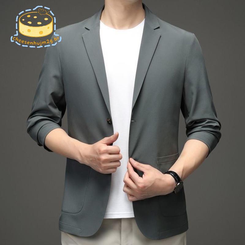 cheesenhujm2g Novo Outono Masculino Simples Terno Jaet Negócios Casual E Versátil Bla Blazer BR