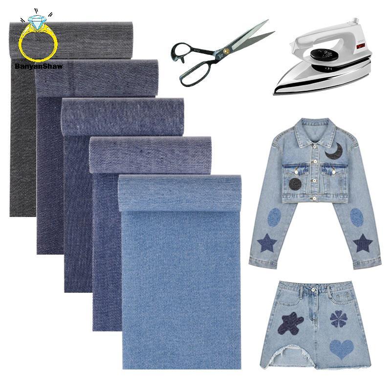 [BANY] Ferro Em Remendos De Roupas Jeans Retângulo Grande Remendo Para Jaets Calças Stiers DIY Aplique Emblema Atacado R