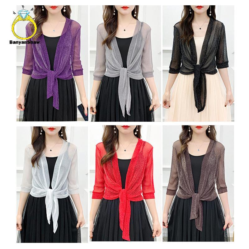 [BANY] Elegante Jaet Cardigan Meia Manga Frente Lace-up Casaco Feminino Fino Curto Bom