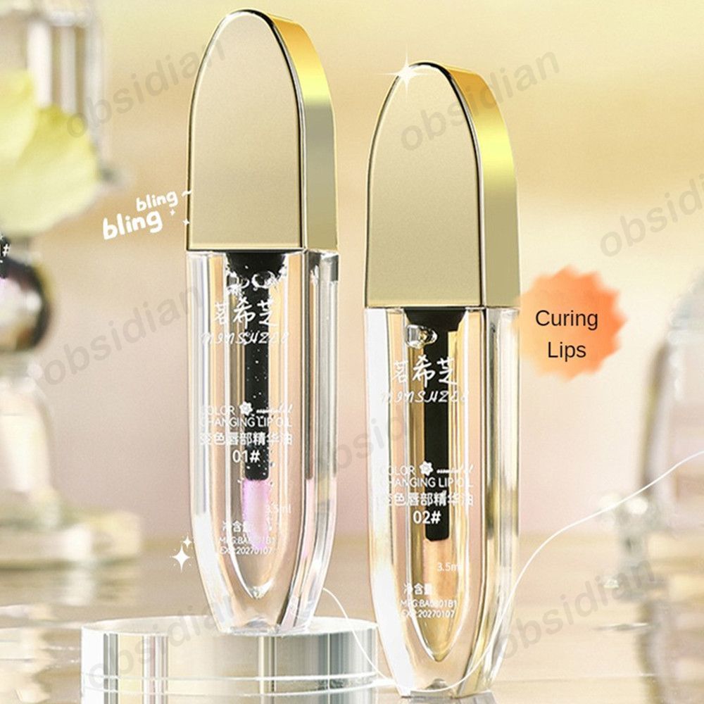 MINSHZEE Óleo Labial Redutor de Rugas, Reparador e Hidratante, Gloss Labial com Aroma de Rosas, Óleo Labial
