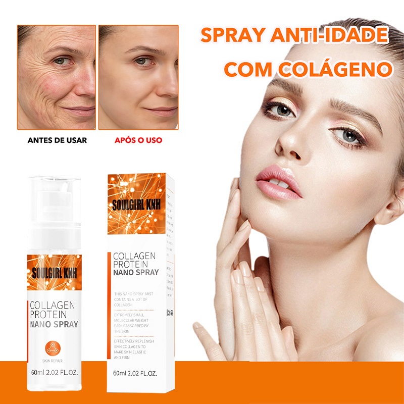 Spray Nano de Colágeno Anti Rugas Reafirmante Reparador Pele Soulgirl KNH 60ml