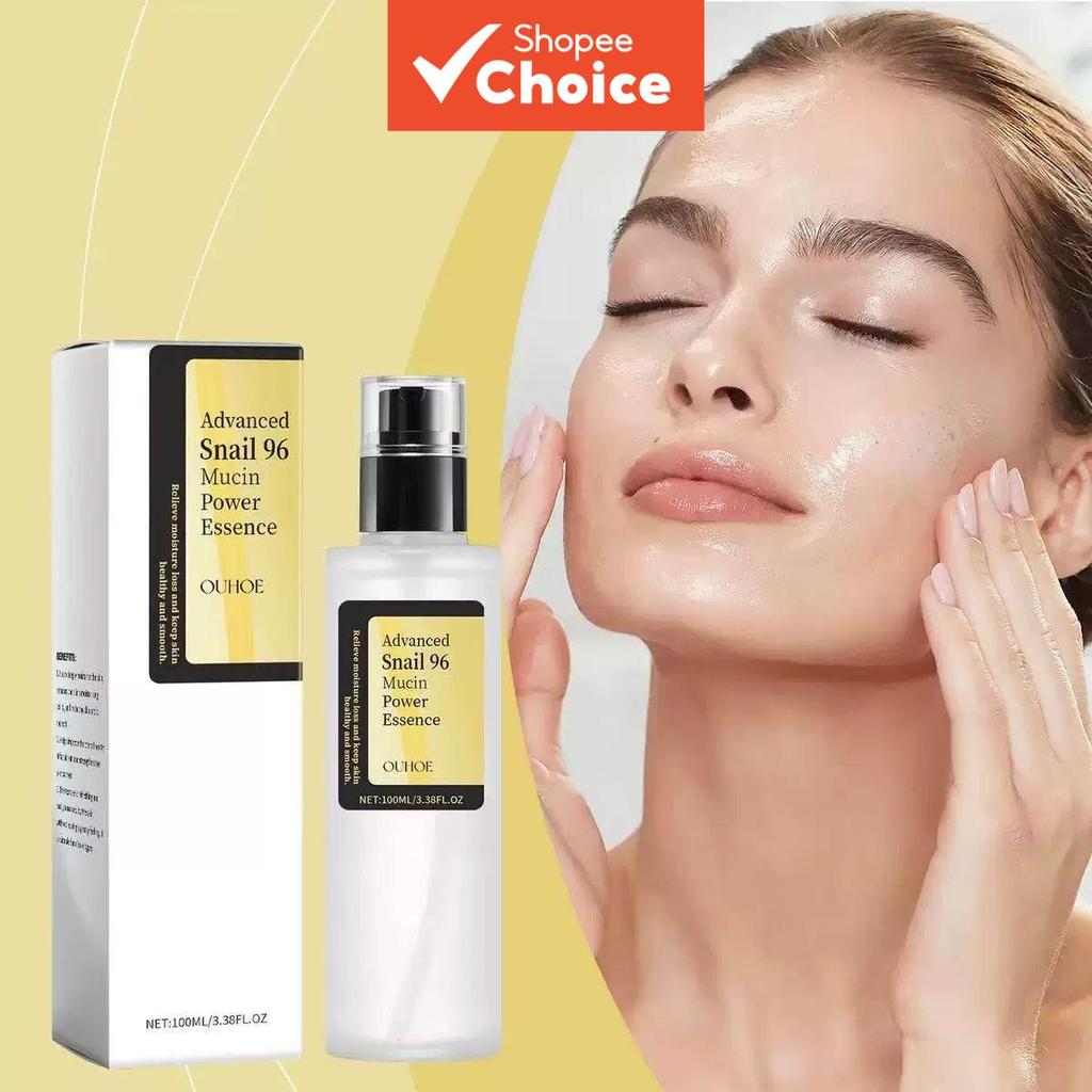 Essência de Mucina de Caracol Avançada Anti-Idade 96 para Rugas e Linhas Finas, Hidratante Facial Reparador, 100ml