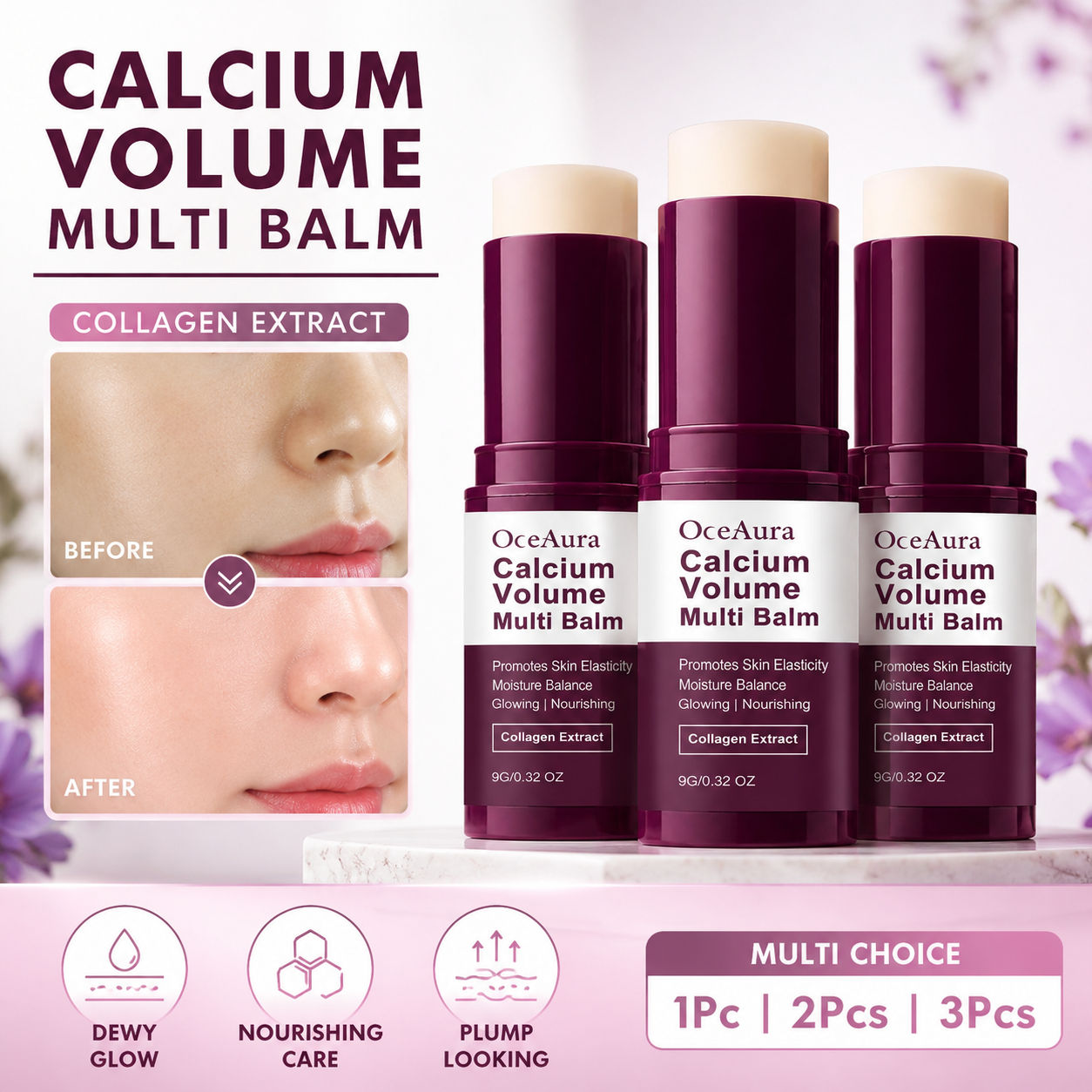 Creme Hidratante Multi Efeito Hidrolisado Anti-Rugas Bastão Hidratante para Rosto e Corpo Reparador Balm 9g