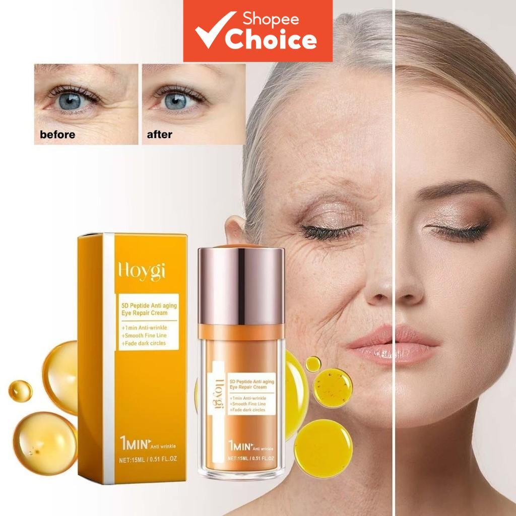 Creme Reparador para os Olhos Anti-Rugas 5D com Peptídeos, Clareia Rugas Finas, Firmar e Alisar a Pele, Hidratação, 15ml