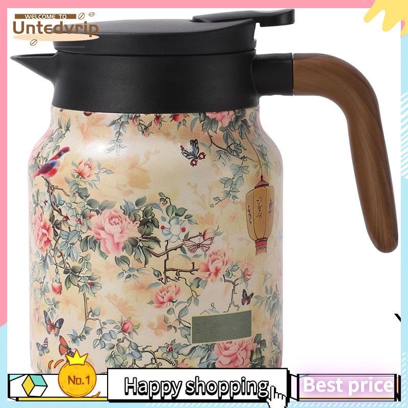 Chaleira De Aço Inoxidável Para Chá Floral Vintage , 1000ml , Com Infusor , Separação De , Isolamento Térmico , Bule Beb