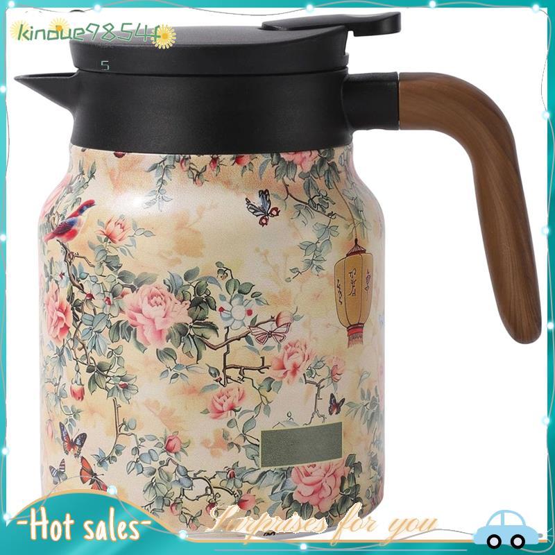 Chaleira De Aço Inoxidável Para Chá Floral Vintage , 1000ml , Com Infusor , Separação De , Isolamento Térmico , Bule Beb