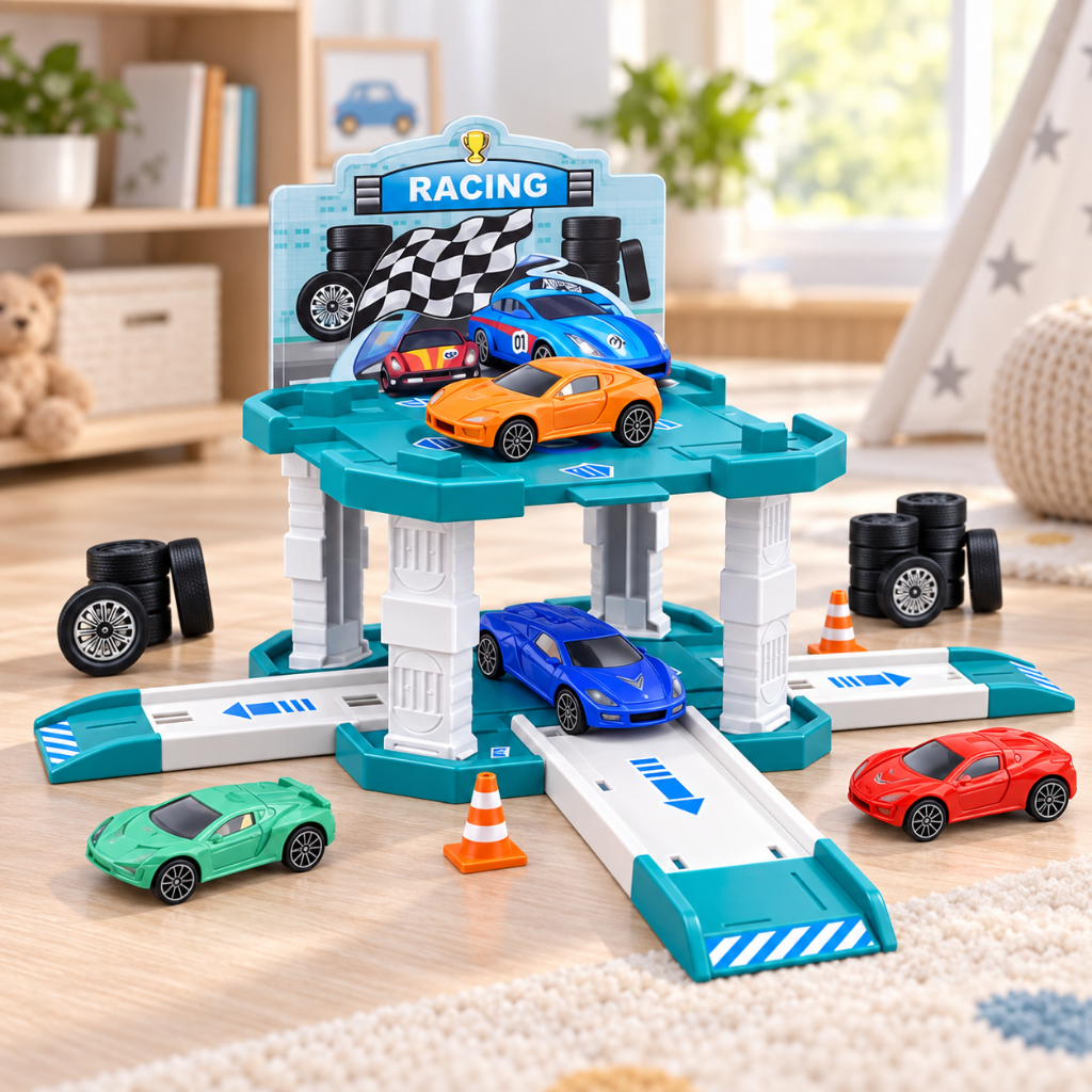 Pista Corrida Infantil Carrinhos Brinquedo Montar Racing Circuito Crianças Diversão Presente 3 Anos