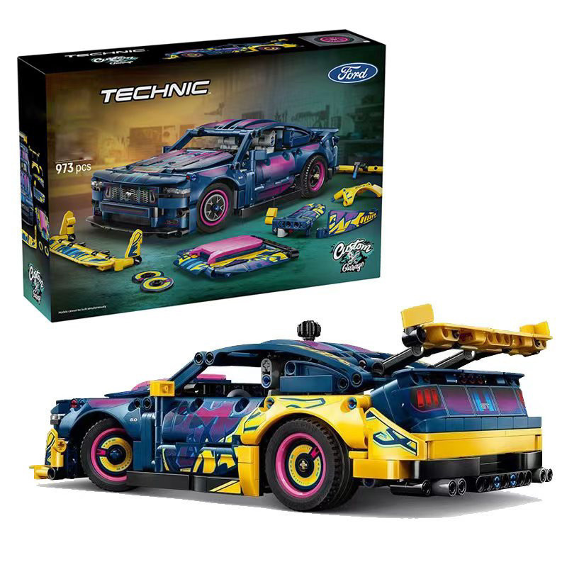 973pcs Ford Mustang GT Racing Car Building Block Brinquedos Compatível Lego Conjunto Mecânico Modelo Menino Presente