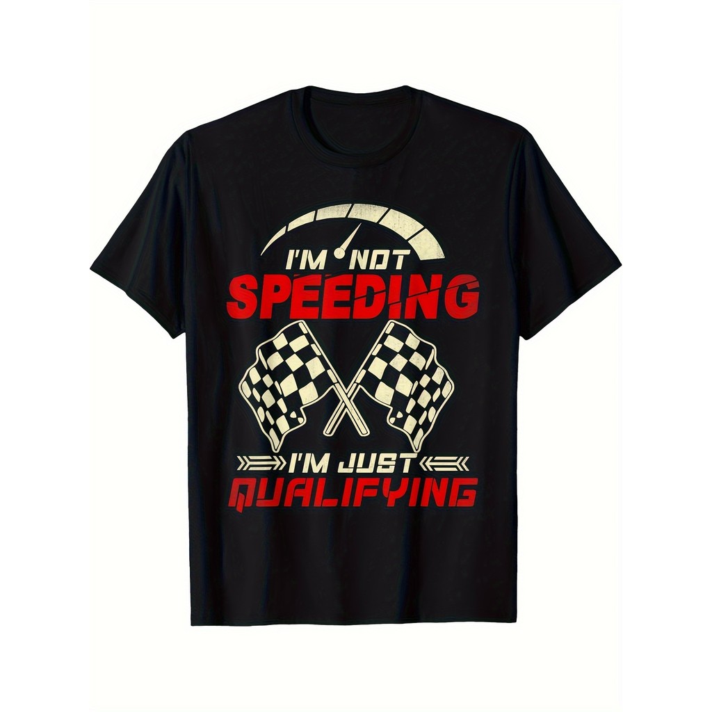 Camiseta Confortáveis Masculina Not Speeding Just Racing Presente Confortável Divertida Estilosa Casual