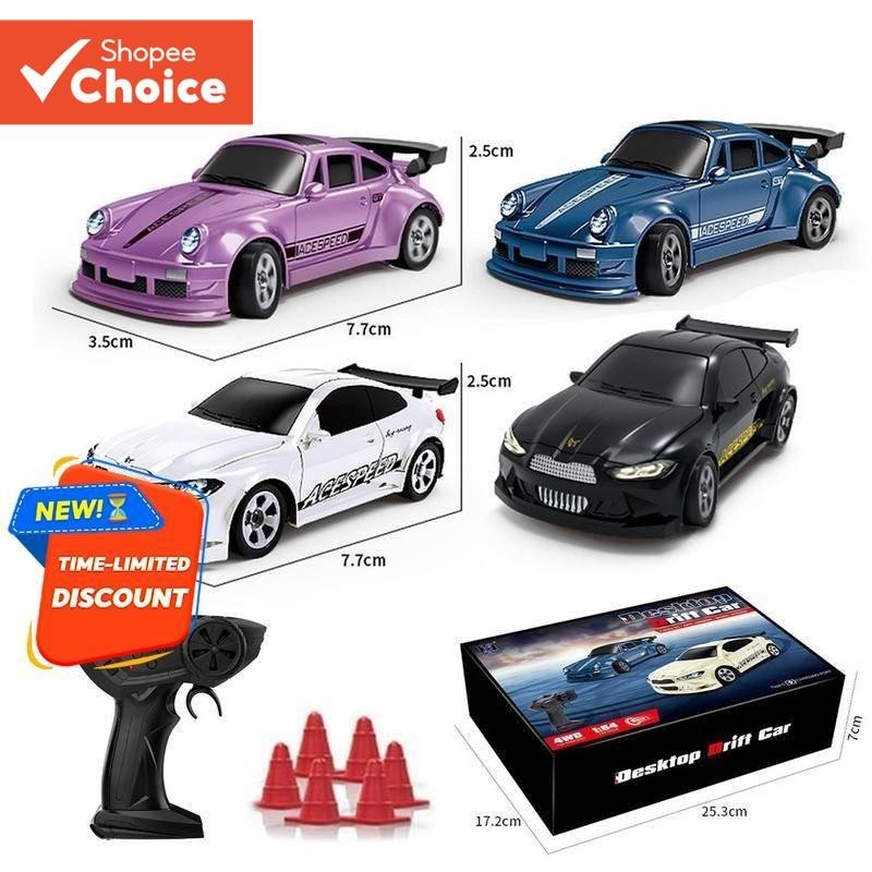 Carro De Deriva 2.4G RC 1/64 Mini 4WD De Alta Velocidade ​ Racing Desktop Modelo De Controle Remoto Brinquedo Presente