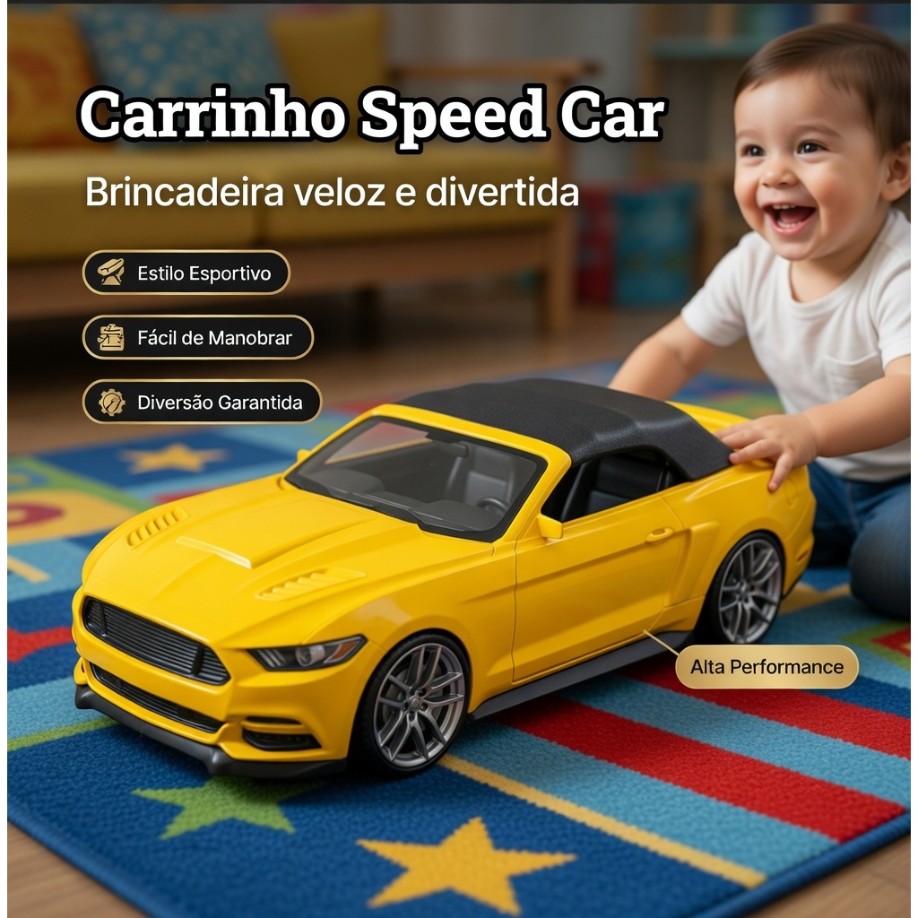 Brinquedo Carrinho Speed Car Infantil Racing Plástico Sortido Colorido Presente Menino Menina 3+ Top