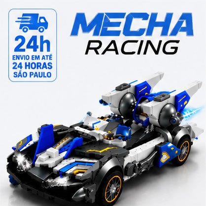 Blocos de Montar Carro de Corrida Esportivo Racing Brinquedo Infantil Educativo de Construção Presente para Menino