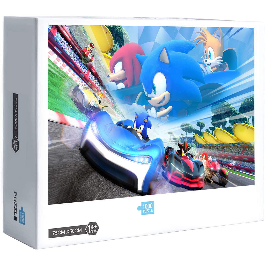 Kart Racing Team Sonic the Hedgehog Quebra-Cabeça 300 500 1000 Peças Decoração Para Casa Jogo Presente