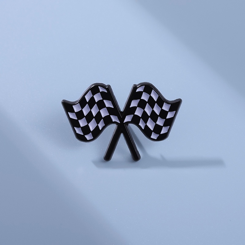 Fórmula Racing Chequered Flag Esmalte De Bandeira Broches De Carro Raceway Pins Lapela Crachás Jóias Presentes Para Amigos