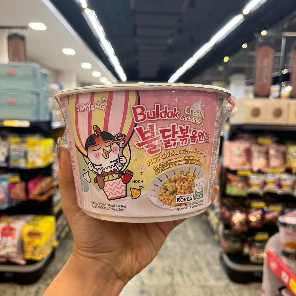 Macarrão Instantâneo Coreano Sabor Carbonara Super Cremoso - SY Hot Chicken Ramen Cream Carbonara 120g Big Copo