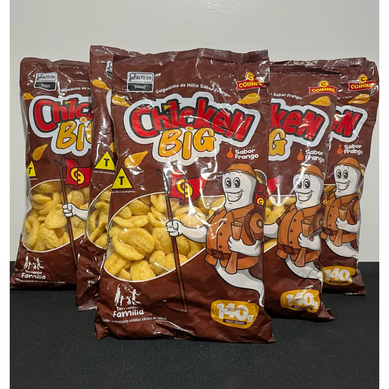 KIT 10 Chips / Salgado de Frango Pacote Grande 140g Chicken Big