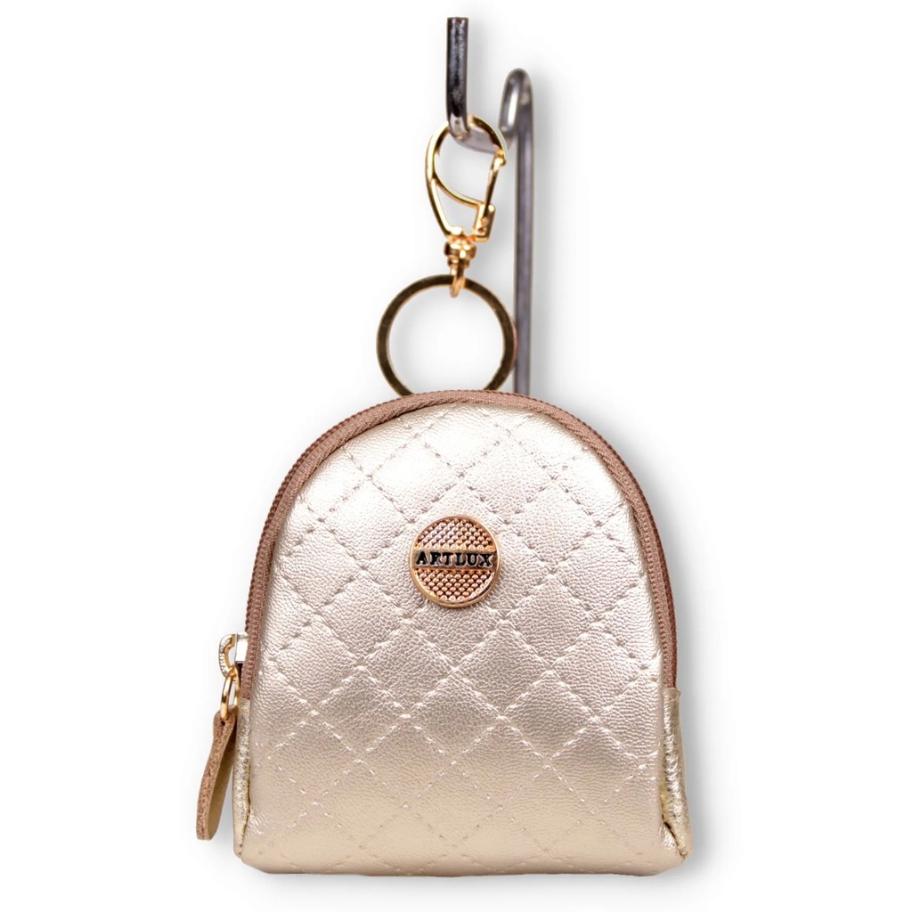Chaveiro Charm Bag Mini Mochila Artlux 1475 - Porta Moedas Metalizado