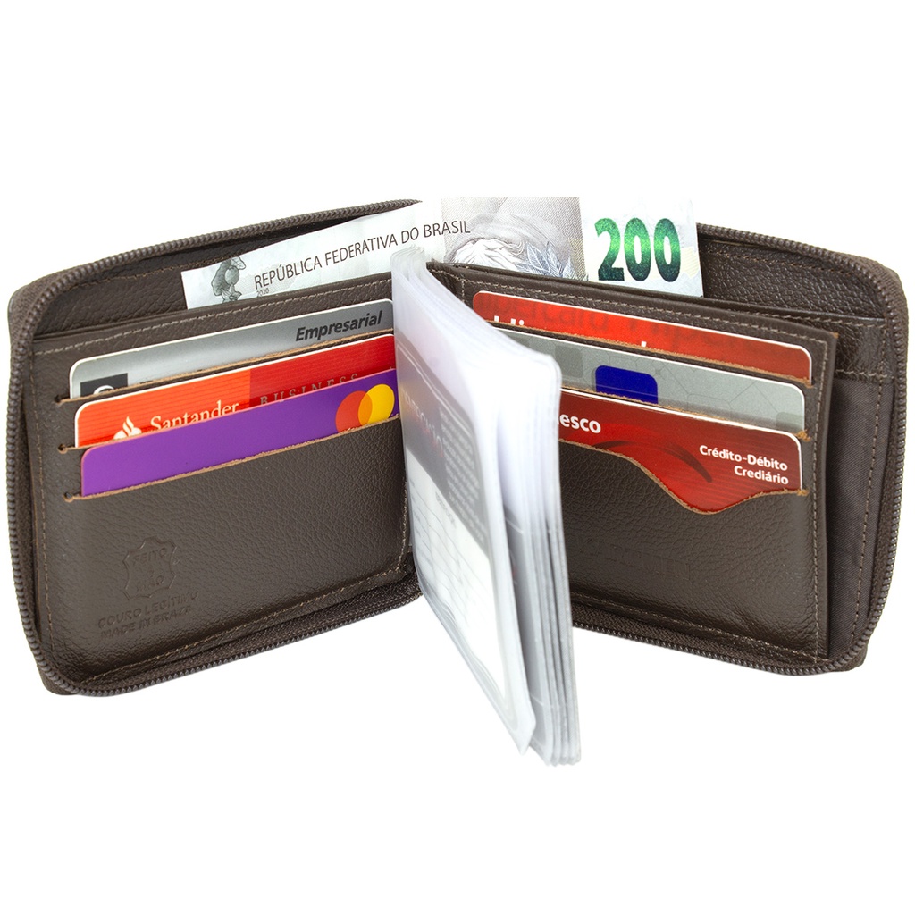 Carteira Masculina Ziper Porta Moedas Cartão Otimo  Cod 830 ⭐Ganhe um chaveiro⭐