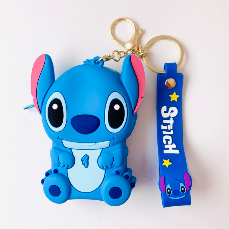 Chaveiro Stitch Mini Bolsa Porta Moedas Emborrachado Silicone Colorido Pulseira Durável Mochila Presente Fofura Colecion