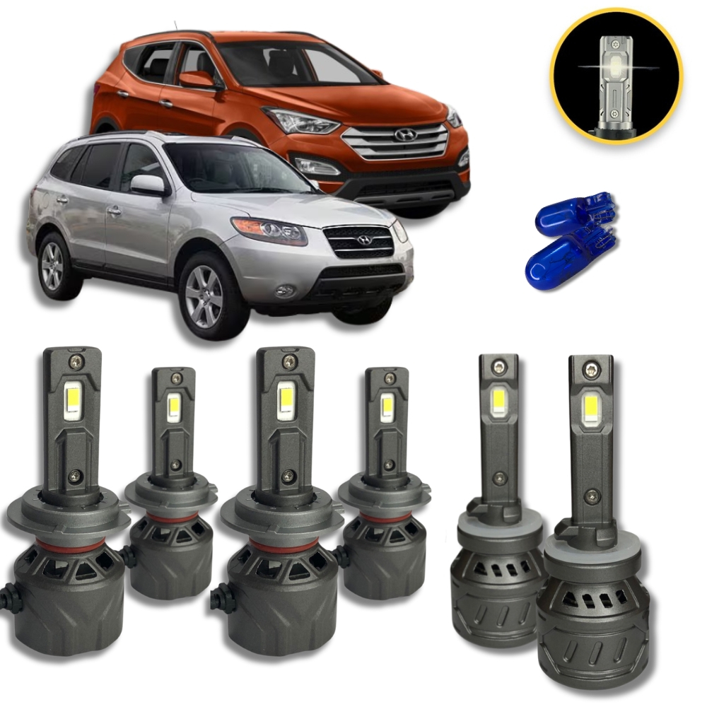 Kit Ultra Led Hyundai Santa Fé Baixo Alto Milha 2007 A 2016
