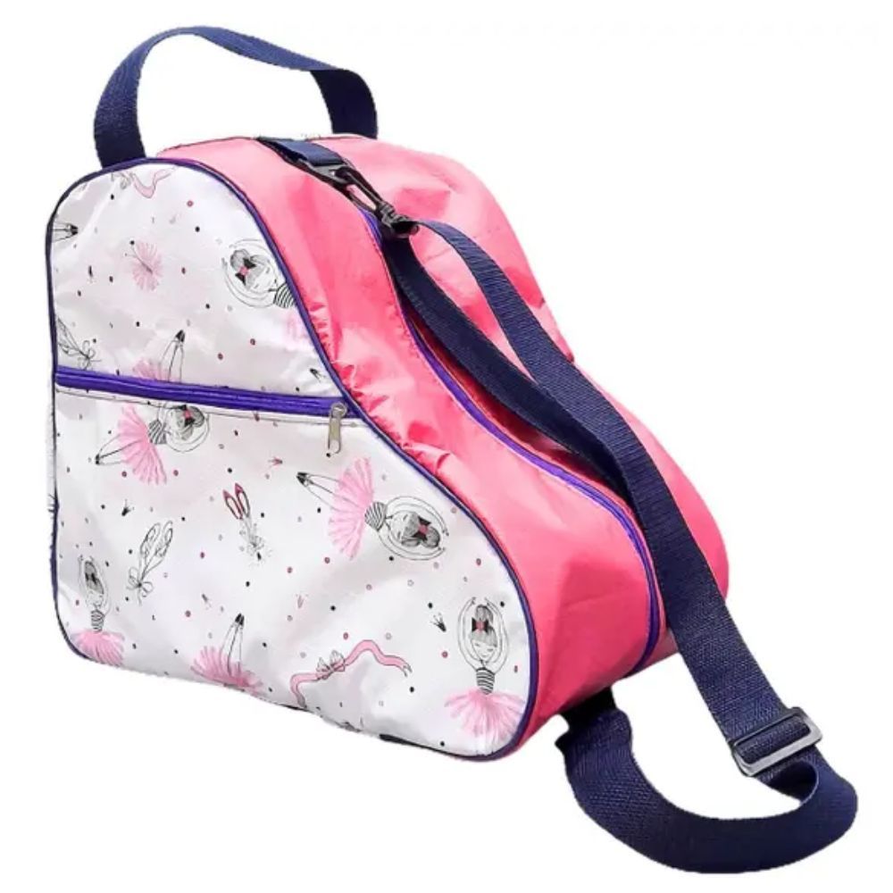 Bolsa Para Patins Infantil Patinação Artística Quad In Line - Modelo bailarina /rosa  pink
