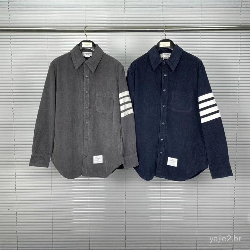 YY7B Four-stripe corduroy shirt jacket, high street stylish casual shirt jacket for men and women