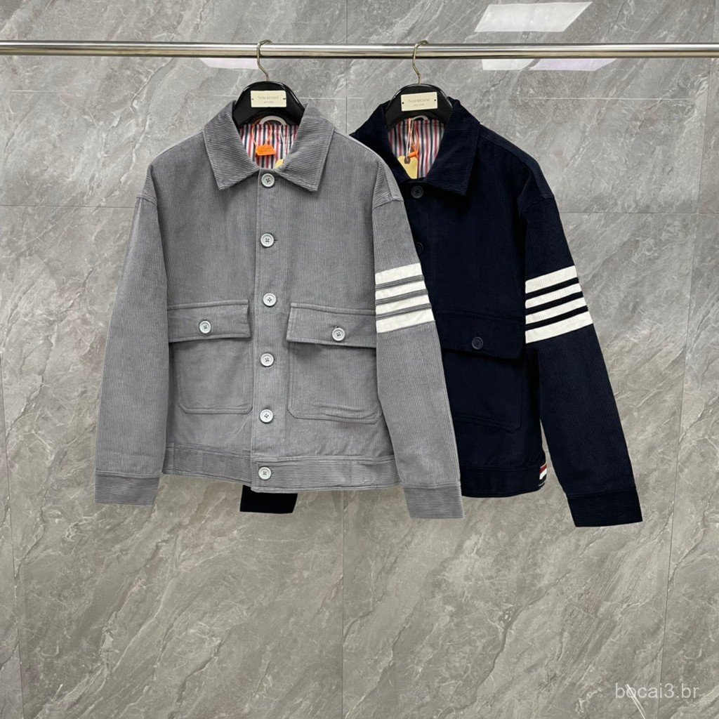 ZLVG New autumn and winter classic four-bar corduroy lapel jacket, unisex casual fashion
