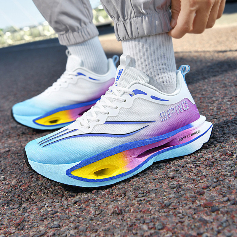 Carbon Plate Running Shoes with Mesh Upper for Urban Roads 45 Daily Training