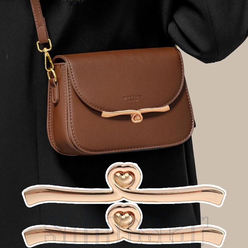 4/2/1Set Bag Fecho Twist Lock-De Pressão De Bolsa-DIY Heart Shape Turn Fechadura Rotativa Feminina-Com Junta , Parafuso-