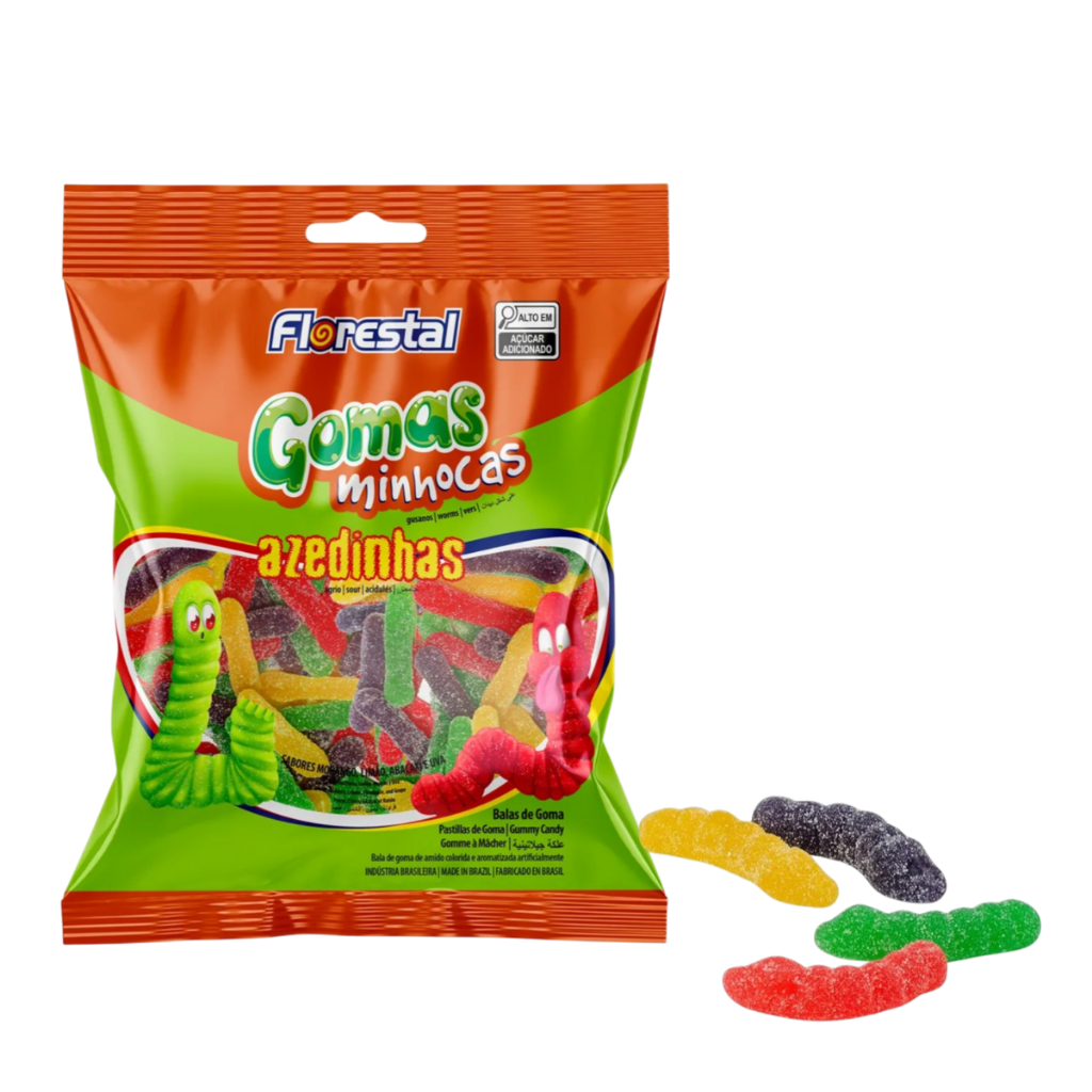 Bala Goma Gominha Minhoca Azedinha Doce Festas Lembrancinhas Pacote 325g e 650g