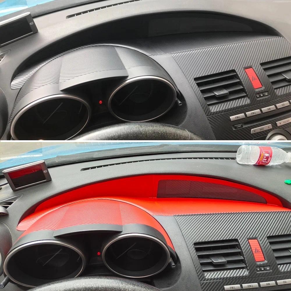 Carro-Estilo 5D 3D Fibra De Carbono Interior Do Console Central Mudança De Cor Moldagem Adesivos Decalques Para Mazda 3