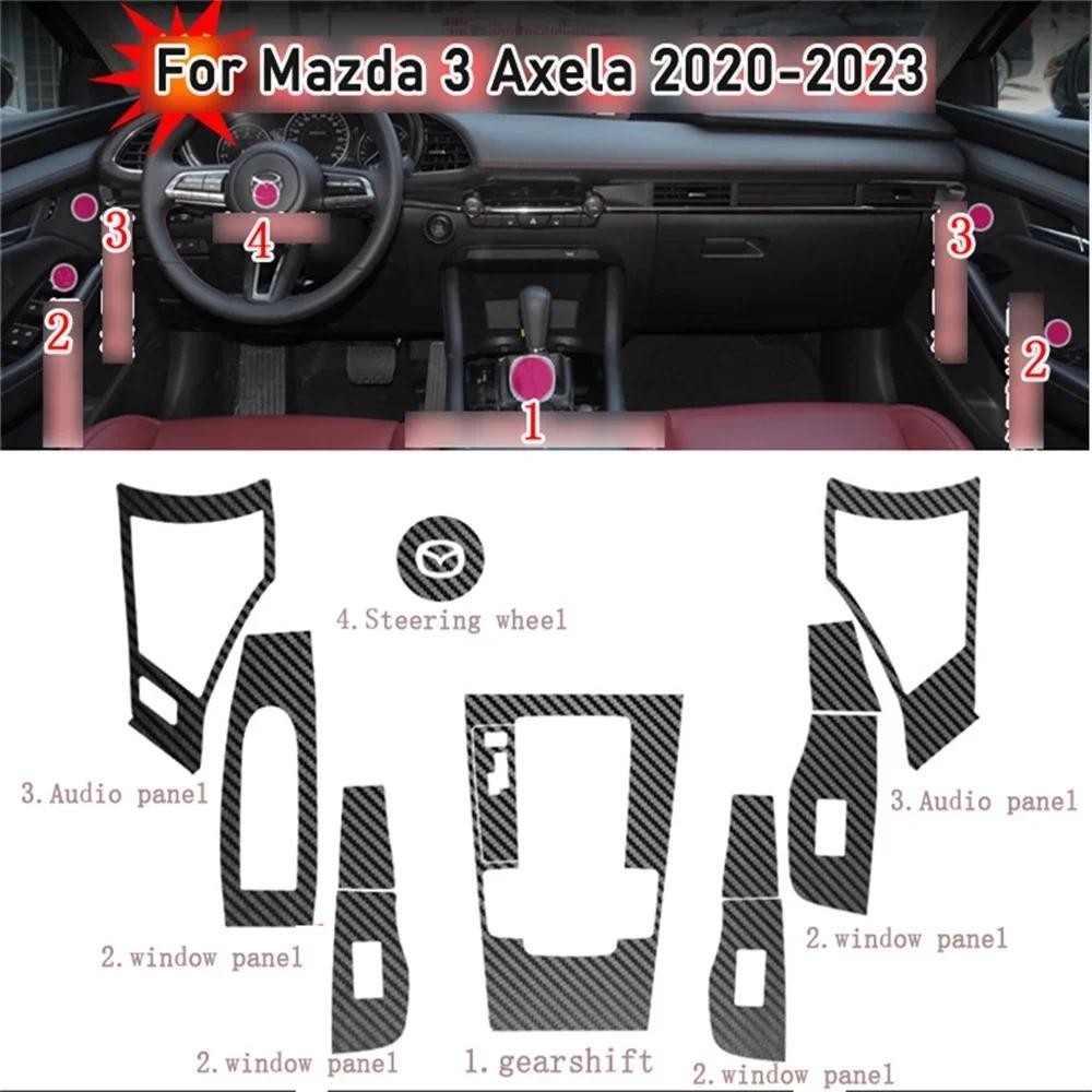 Carro-Estilo De Fibra De Carbono Interior Do Console Central Mudança De Cor Moldagem Adesivo Decalques Para Mazda 3 Axel